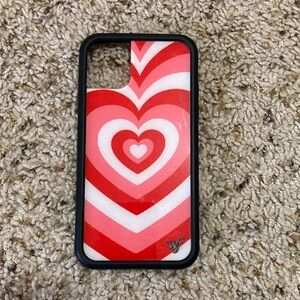 Wildflowers Red & Pink Heart Chevron Phone Case for iPhone 11